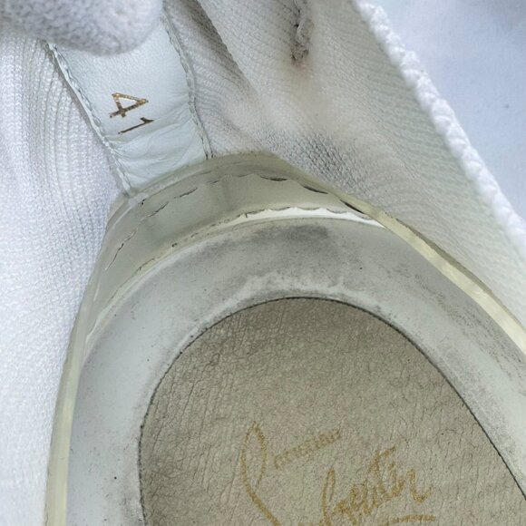 CHRISTIAN LOUBOUTIN White Leather Arpoador Men\'s Sneakers Made in Italy 41 - 8US